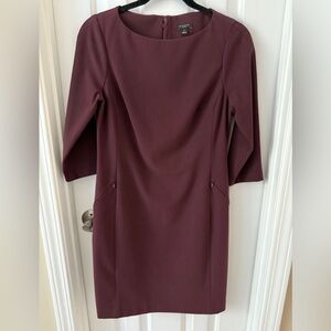 Ann Taylor Burgundy Shift Dress 4P